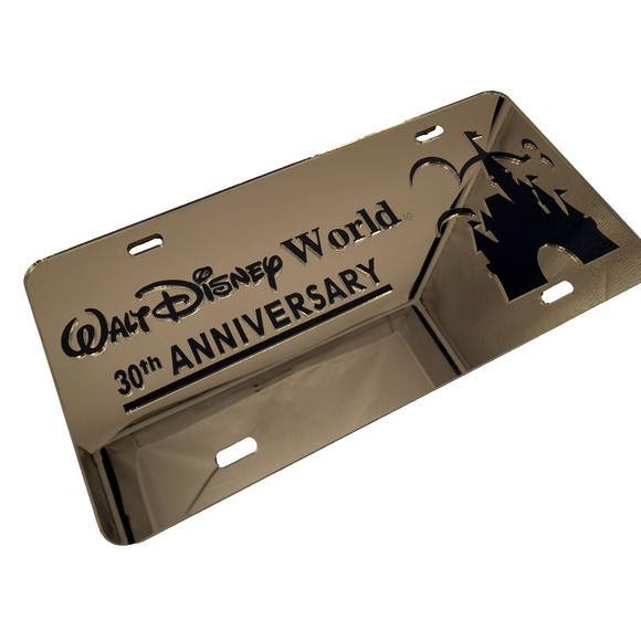 2001 Walt Disney World 30th Anniversary Booster License Plate Mirrored - Picture 2 of 6